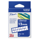 Brother Schriftband laminiert TZe-133 / TZE133, blau auf transparent, 12 mm x 8 m