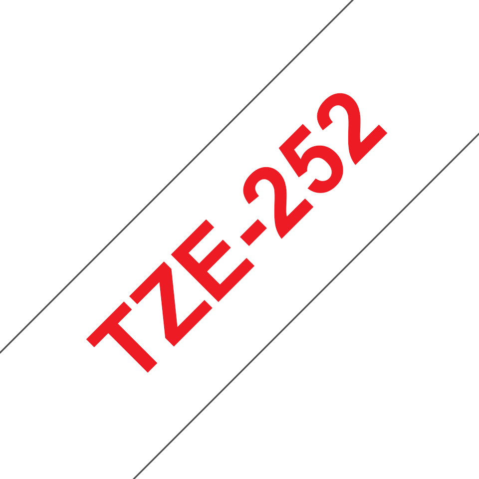 [TZE252] Brother TZe-252 / TZE252 laminated tape, red on white, 24 mm x 8 m
