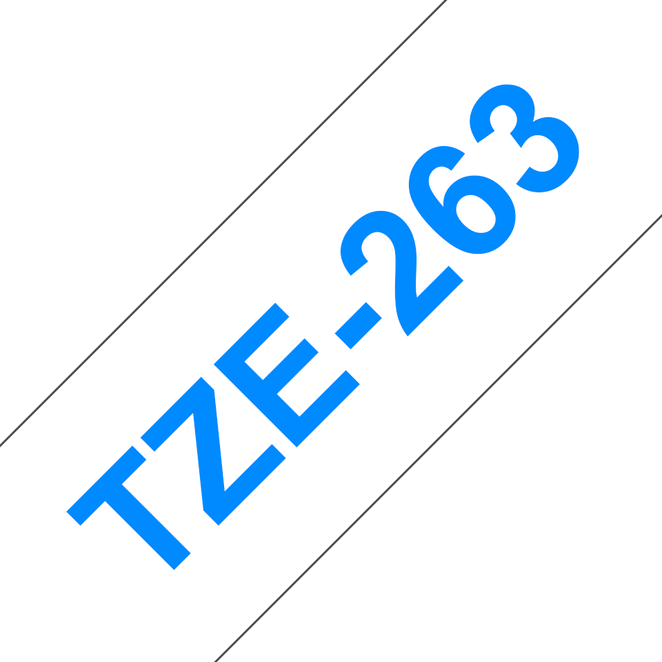 Brother TZe-263 / TZE263 laminated tape, blue on white, 36 mm x 8 m