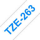 Ruban laminé Brother TZe-263 / TZE263, bleu sur blanc, 36 mm x 8 m
