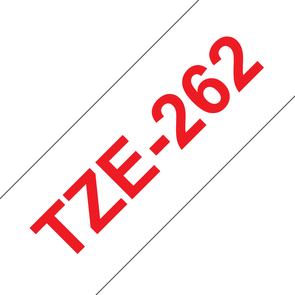 [TZE262] Ruban laminé Brother TZe-262 / TZE262, rouge sur blanc, 36 mm x 8 m