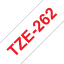 Ruban laminé Brother TZe-262 / TZE262, rouge sur blanc, 36 mm x 8 m