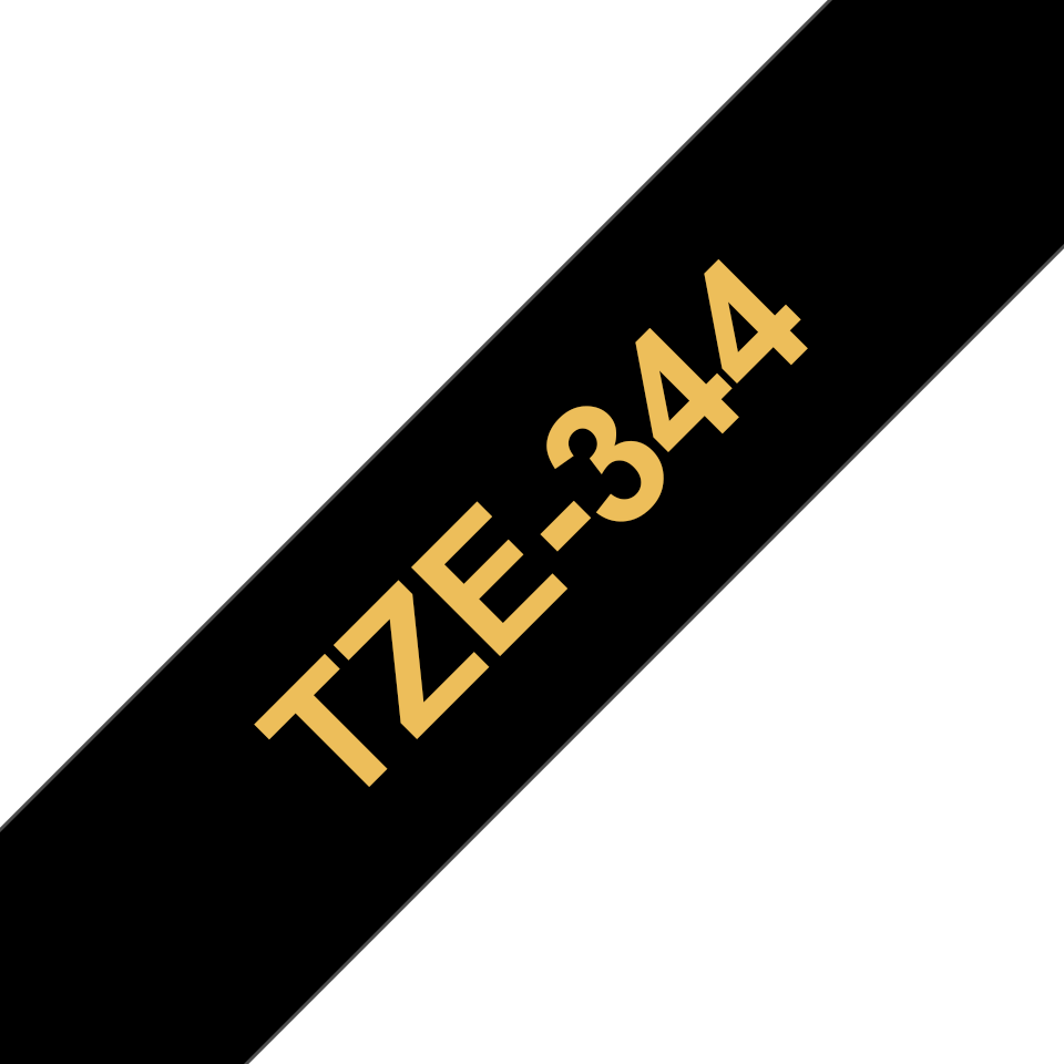 Brother Schriftband laminiert TZe-344 / TZE344, gold auf schwarz, 18 mm x 8 m