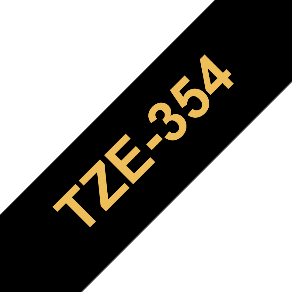 Brother TZe-354 / TZE354 laminated tape, gold on black, 24 mm x 8 m