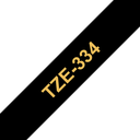 Brother Schriftband laminiert TZe-334 / TZE334, gold auf schwarz, 12 mm x 8 m