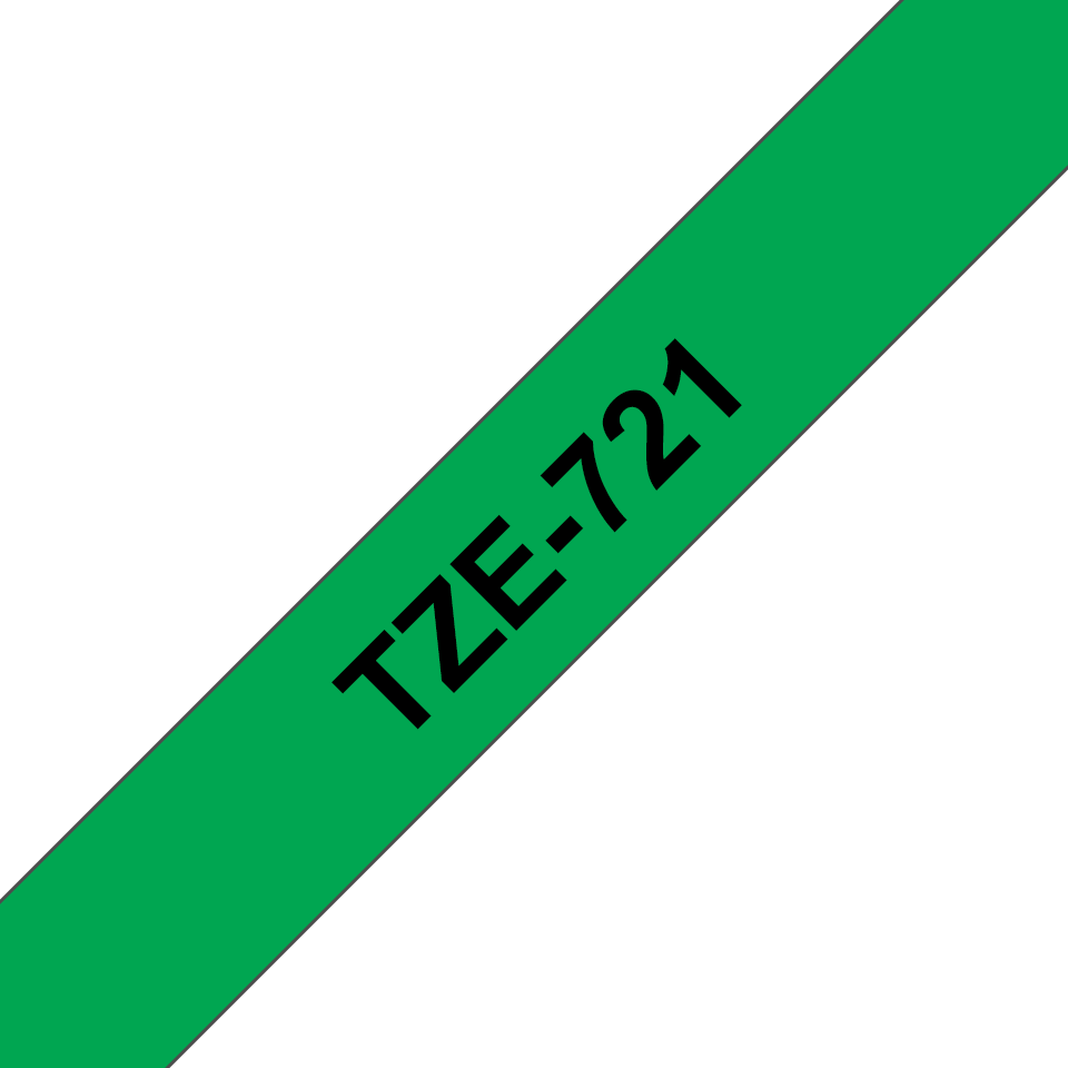 Brother TZe-721 / TZE721 laminated tape, black on green, 9 mm x 8 m