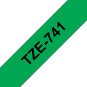 Brother Schriftband laminiert TZe-741 / TZE741, schwarz auf grün, 18 mm x 8 m