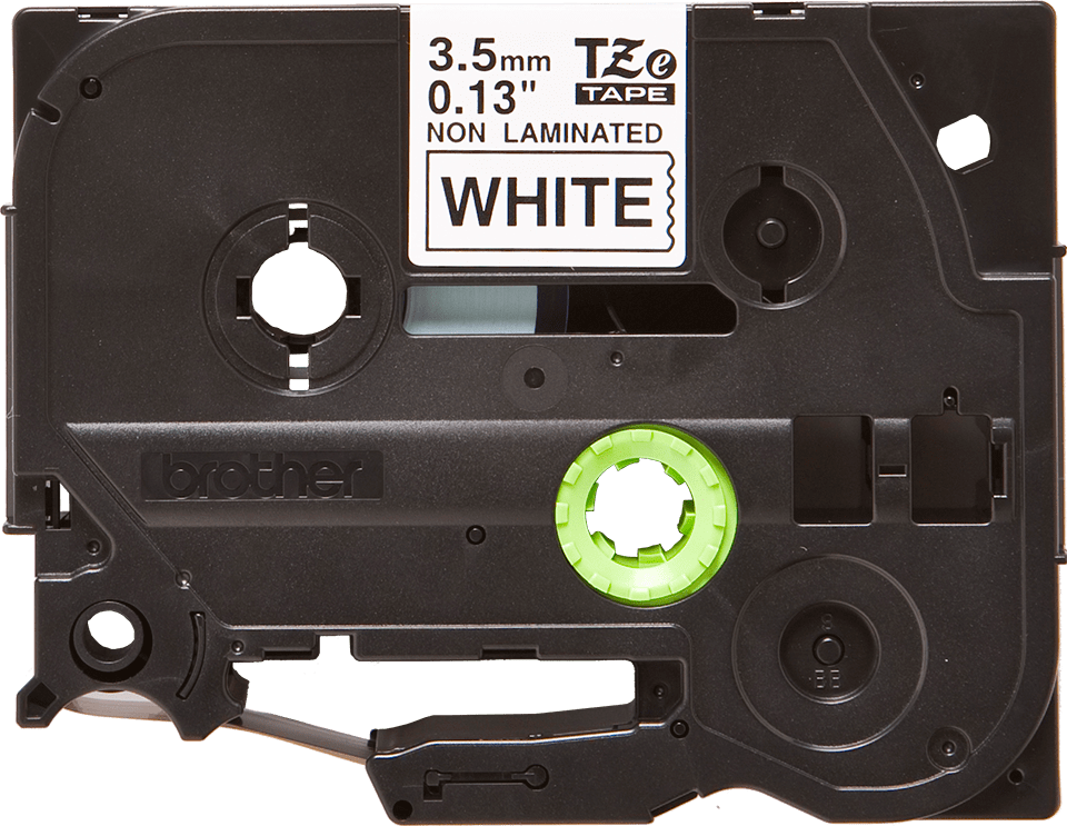 Brother TZe-N201 / TZEN201 non-laminated tape, black on white, 3.5 mm x 8 m