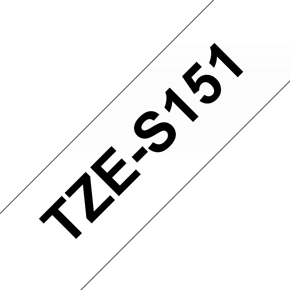 Brother Schriftband extra stark klebend TZe-S151 / TZES151, schwarz auf transparent, 24 mm x 8 m