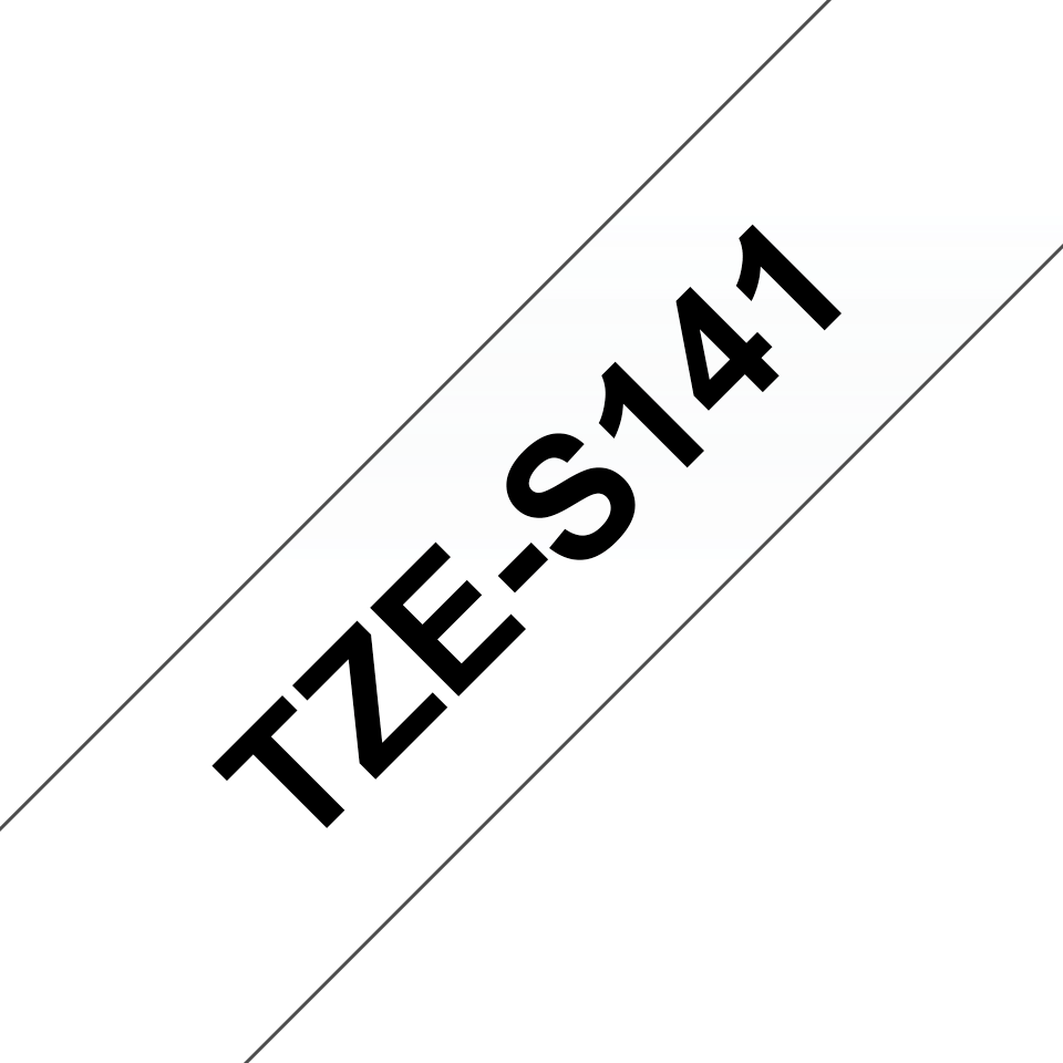 Brother TZe-S141 / TZES141 strong adhesive tape, black on clear, 18 mm x 8 m