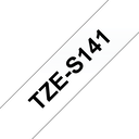 Ruban adhésif puissant Brother TZe-S141 / TZES141, noir sur transparent, 18 mm x 8 m