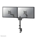 Bras support d'écran Neomounts DS60-425BL2, 17 à 27 pouces, jusqu'à 8 kg, 2 écrans, VESA 75x75 à 100x100