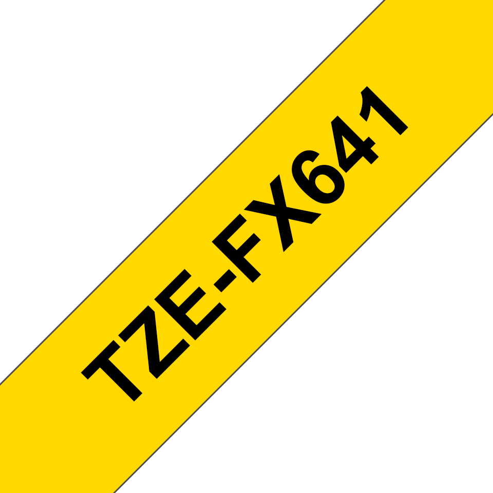 [TZEFX641] Ruban flexible Brother TZe-FX641 / TZEFX641, noir sur jaune, 18 mm x 8 m