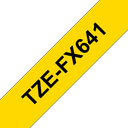 Ruban flexible Brother TZe-FX641 / TZEFX641, noir sur jaune, 18 mm x 8 m
