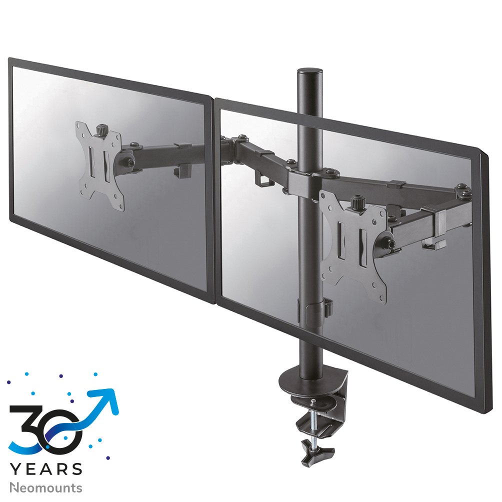 Bras support d'écran Neomounts FPMA-D550DBLACK, 10 à 32 pouces, jusqu'à 8 kg, 2 écrans, VESA 75x75 à 100x100