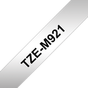 Brother TZe-M921 / TZEM921 matte laminated tape, black on matte silver, 9 mm x 8 m