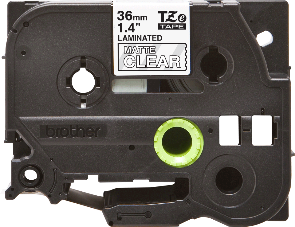 [TZEM65] Brother Schriftband laminiert matt TZe-M65 / TZEM65, weiß auf transparent matt, 36 mm x 8 m