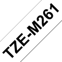 Ruban laminé mat Brother TZe-M261 / TZEM261, noir sur blanc mat, 36 mm x 8 m