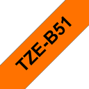 Brother TZe-B51 / TZEB51 fluorescent laminated tape, black on fluorescent orange, 24 mm x 5 m