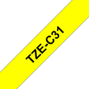 Brother Schriftband laminiert fluoreszierend TZe-C31 / TZEC31, schwarz auf leuchtgelb, 12 mm x 5 m