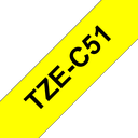 Ruban laminé fluorescent Brother TZe-C51 / TZEC51, noir sur jaune fluo, 24 mm x 5 m
