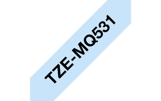 [TZEMQ531] Ruban pastel Brother TZe-MQ531 / TZEMQ531, noir sur bleu pastel, 12 mm x 4 m