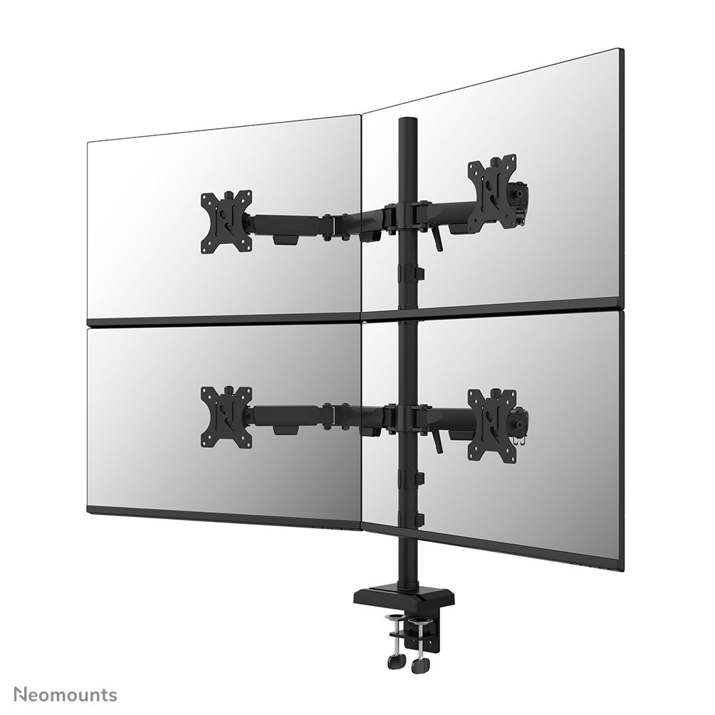[DS60600BL22] Neomounts DS60-600BL2-2 monitor arm, 10 to 32 inch, up to 8 kg, 4 screens, VESA 75x75 to 100x100