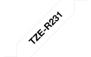 Brother TZe-R231 / TZER231 satin ribbon, black on white, 12 mm x 4 m