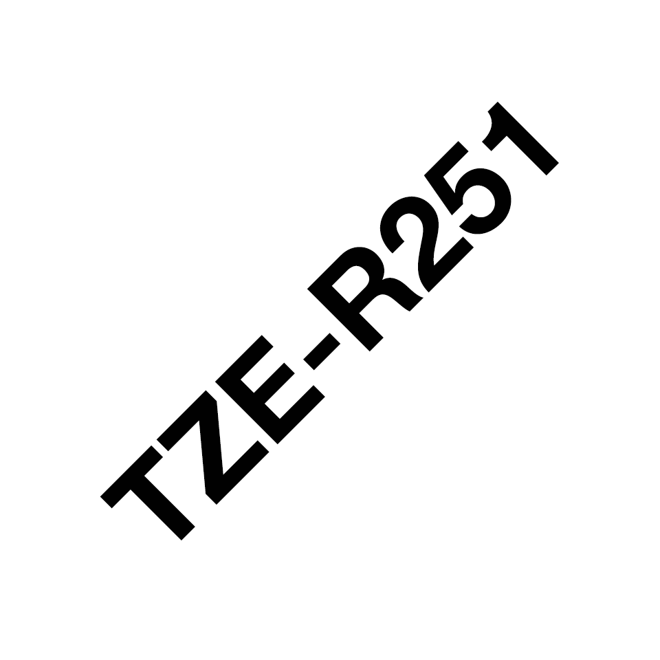 [TZER251] Ruban satin Brother TZe-R251 / TZER251, noir sur blanc, 24 mm x 4 m