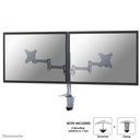 Neomounts FPMA-D1330DSILVER monitor arm, 10 to 27 inch, up to 9 kg, 2 screens, VESA 75x75 to 100x100