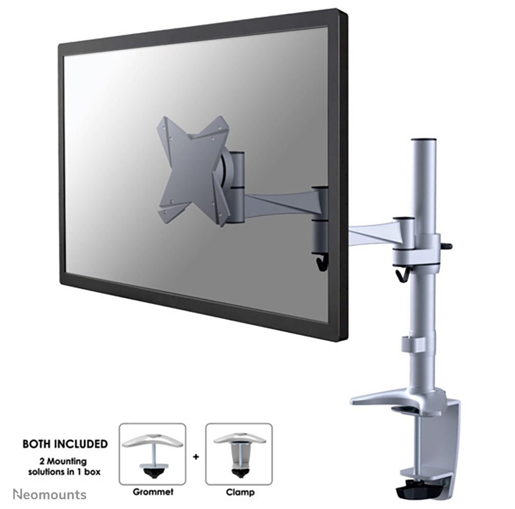[FPMAD1330SILVER] Bras support d'écran Neomounts FPMA-D1330SILVER, 10 à 30 pouces, jusqu'à 9 kg, VESA 75x75 à 100x100, inclinaison