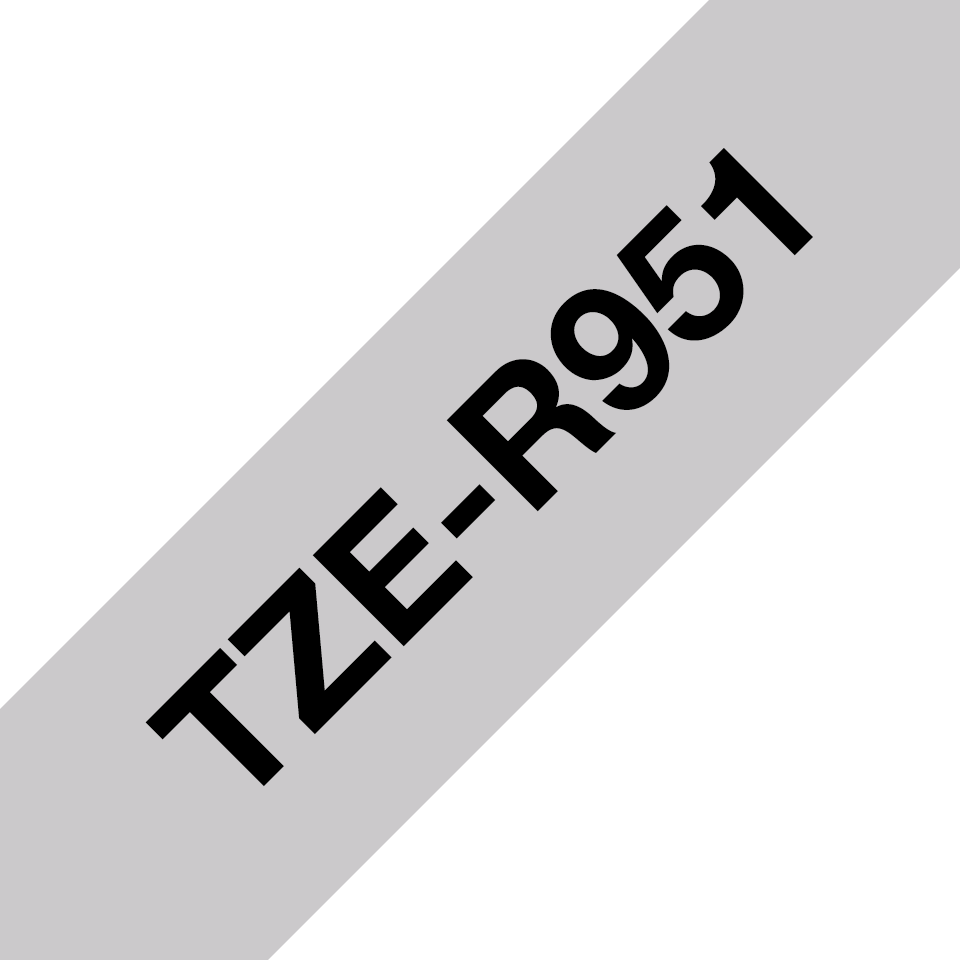 [TZER951] Ruban satin Brother TZe-R951 / TZER951, noir sur argent, 24 mm x 4 m