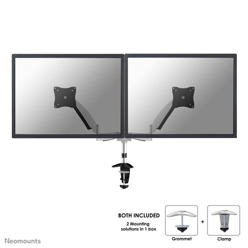 Neomounts FPMA-D950D monitor arm, 10 to 27 inch, up to 9 kg, 2 screens, VESA 75x75 to 100x100