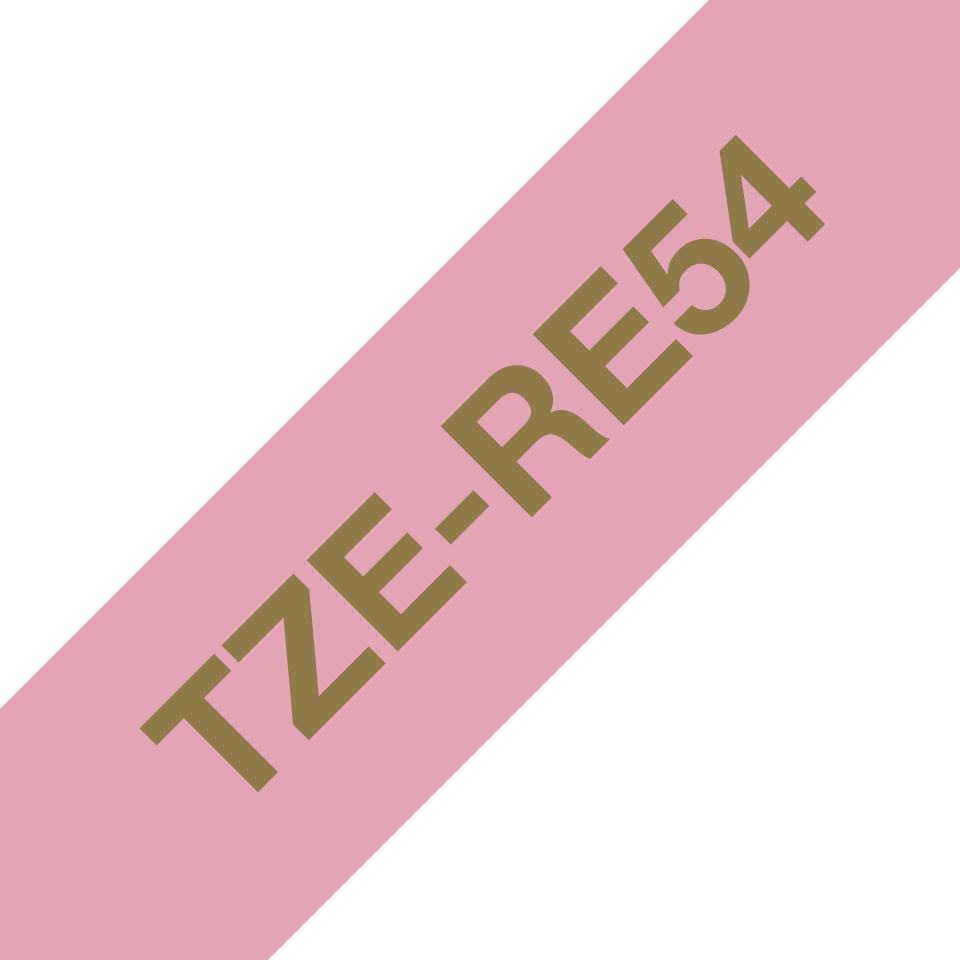 [TZERE54] Ruban satin Brother TZe-RE54 / TZERE54, doré sur rose, 24 mm x 4 m