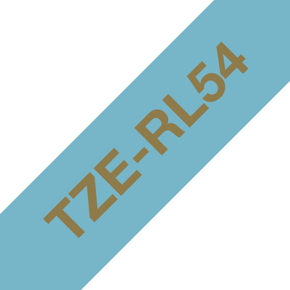 [TZERL54] Ruban satin Brother TZe-RL54 / TZERL54, doré sur bleu clair, 24 mm x 4 m