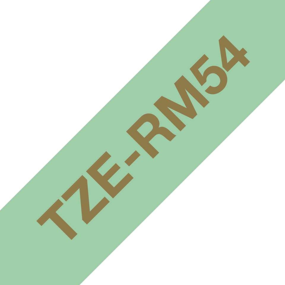 [TZERM54] Ruban satin Brother TZe-RM54 / TZERM54, doré sur vert menthe, 24 mm x 4 m