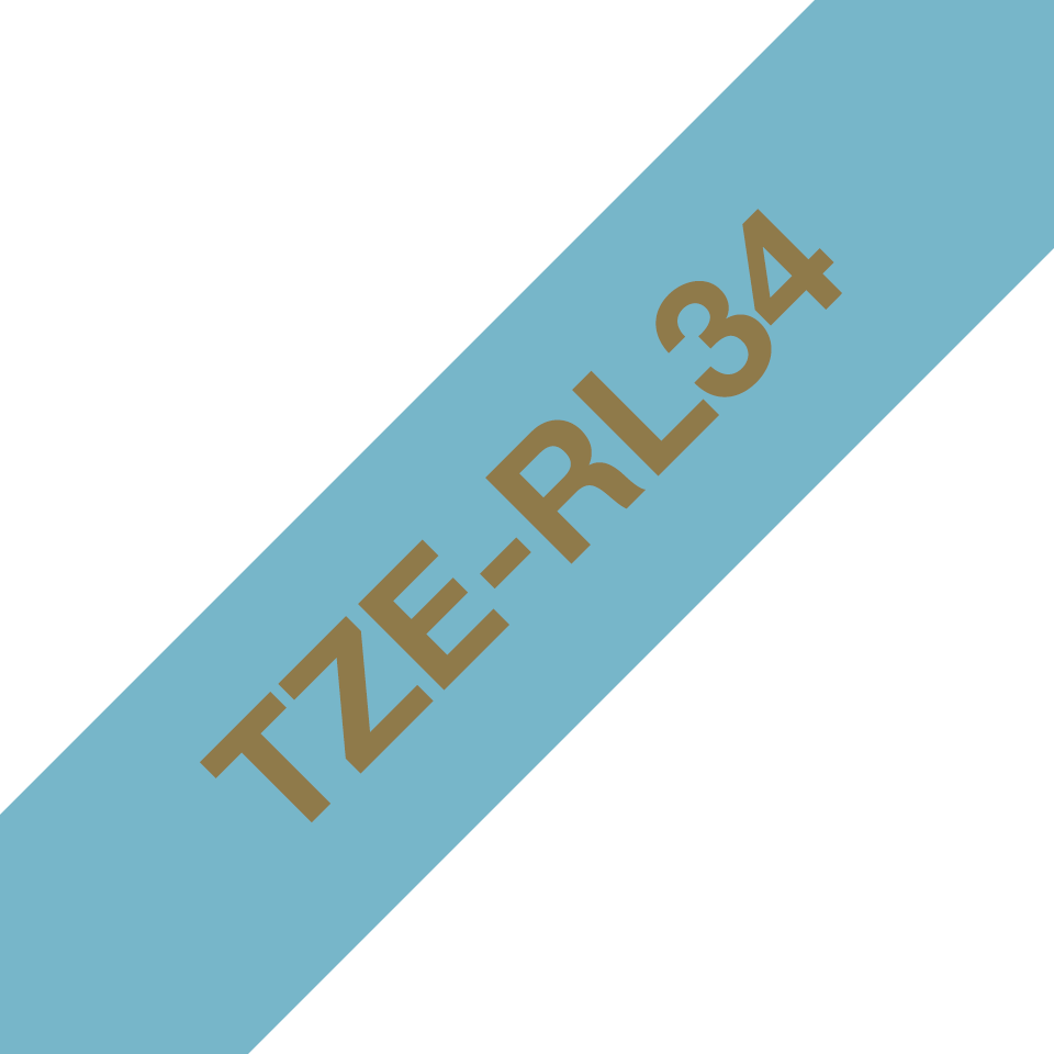 [TZERL34] Brother Satinband TZe-RL34 / TZERL34, gold auf hellblau, 12 mm x 4 m