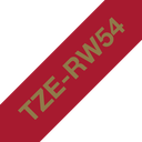 Ruban satin Brother TZe-RW54 / TZERW54, doré sur bordeaux, 24 mm x 4 m