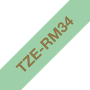 Ruban satin Brother TZe-RM34 / TZERM34, doré sur vert menthe, 12 mm x 4 m