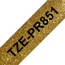Ruban laminé premium Brother TZe-PR851 / TZEPR851, noir sur doré, 24 mm x 8 m