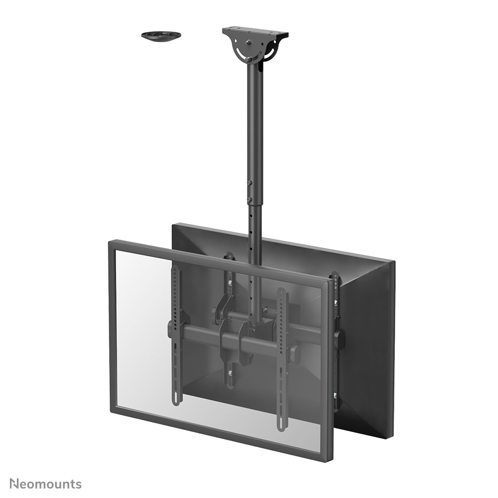 Neomounts NM-C440DBLACK Deckenhalterung, 32 bis 60 Zoll, bis 45 kg, 2 Bildschirme, VESA 200x200 bis 400x400