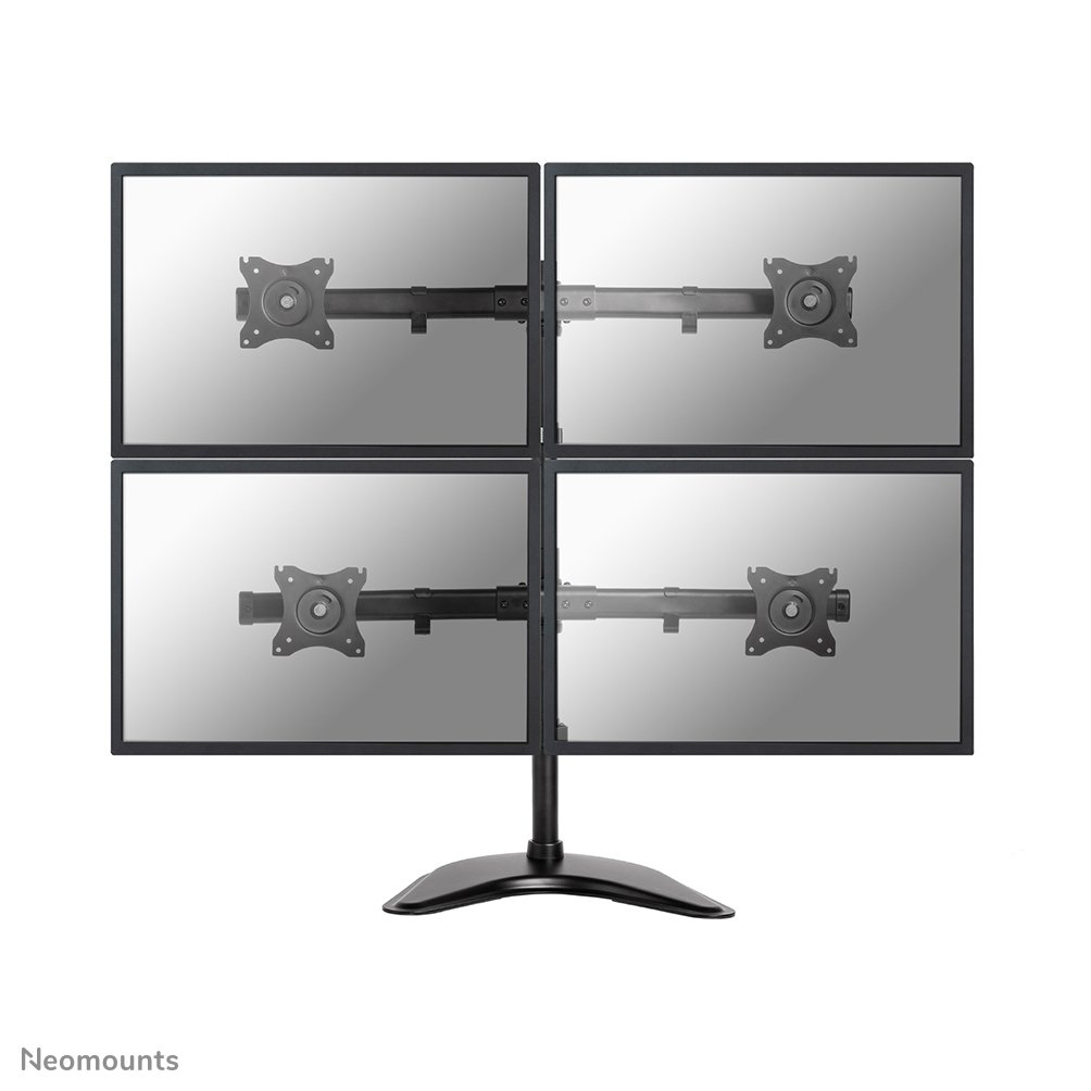 Neomounts NM-D335D4BLACK monitor arm, 10 to 27 inch, up to 8 kg, 4 screens, VESA 75x75 to 100x100
