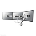 Neomounts NM-D775DX3WHITE monitor arm, 17 to 27 inch, up to 6 kg, 3 screens, VESA 75x75 to 100x100