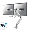 Neomounts NM-D775DXSILVER Monitorarm, 10 bis 32 Zoll, bis 8 kg, 2 Bildschirme, VESA 75x75 bis 100x100