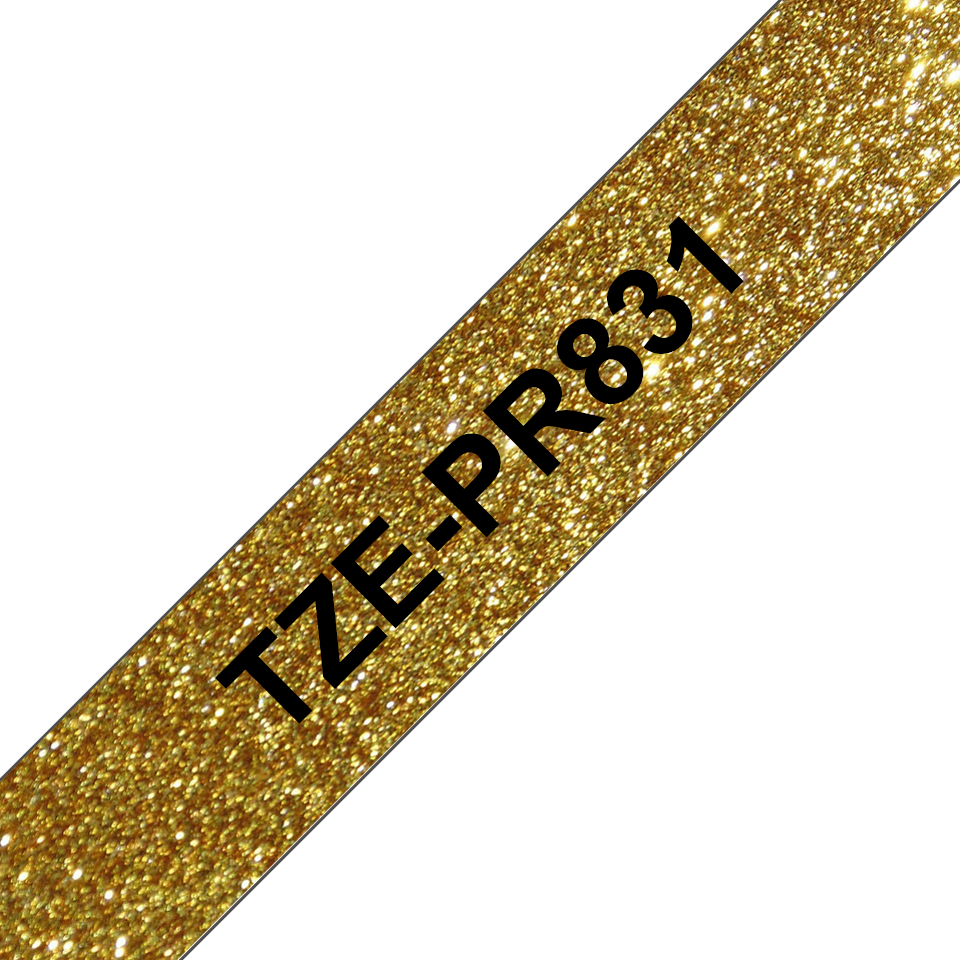 Brother Schriftband laminiert premium TZe-PR831 / TZEPR831, schwarz auf gold, 12 mm x 8 m