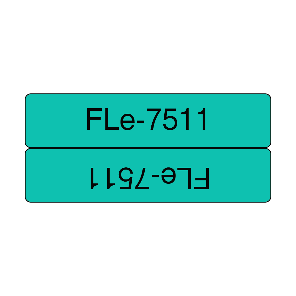Brother Fähnchenetiketten vorgestanzt FLe-7511 / FLE7511, schwarz auf grün, 21 x 45 mm, 72 Etiketten