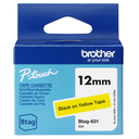 Brother BTAG-631 / BTAG631 non-laminated tape, black on yellow, 12 mm