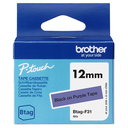 Brother BTAG-F31 / BTAGF31 non-laminated tape, black on purple, 12 mm