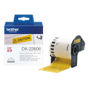 Rouleau continu film Brother DK-22606 / DK22606, noir sur jaune, 62 mm x 15,24 m