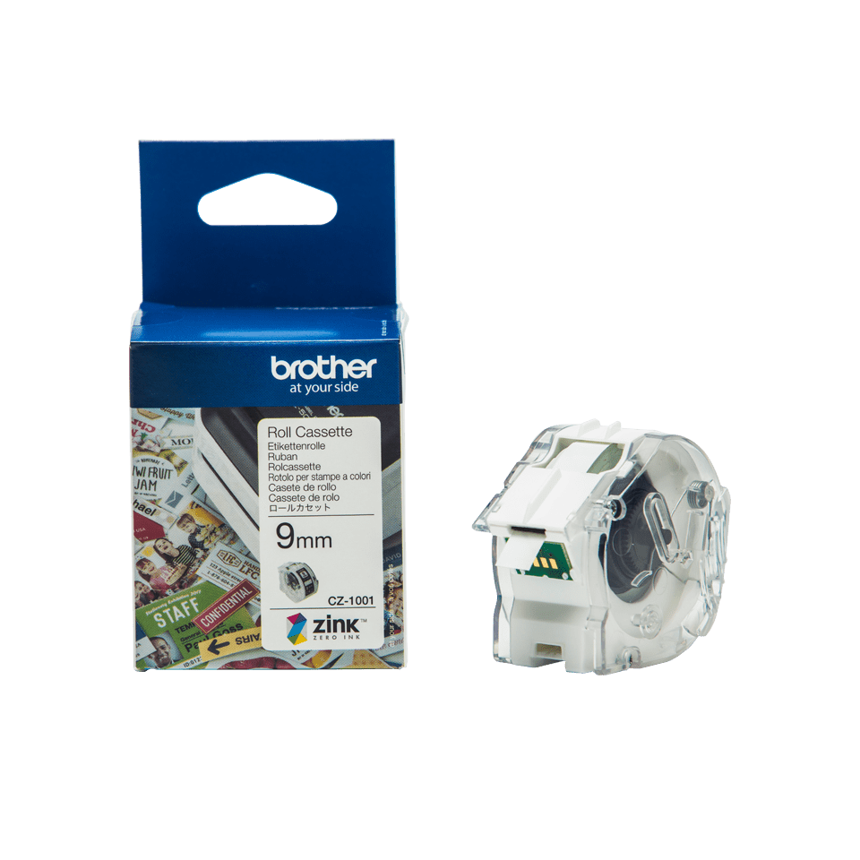 [CZ1001] Rouleau d'étiquettes couleur Brother CZ-1001 / CZ1001, 9 mm x 5 m